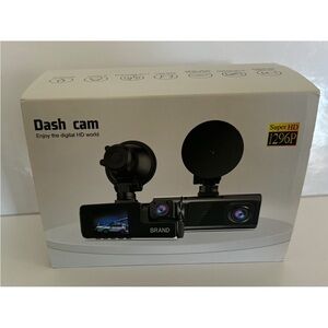 Abrand Dual Lens Dash Cam Super HD 1296P – Black | NEW
